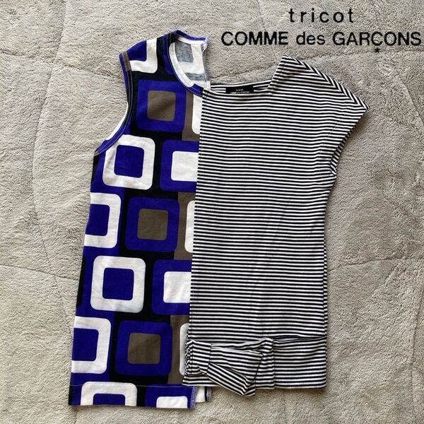 tricot COMME des GARCONS トリココムデギャルソンアシンメトリー 変形カットソー ノースリーブAD2003