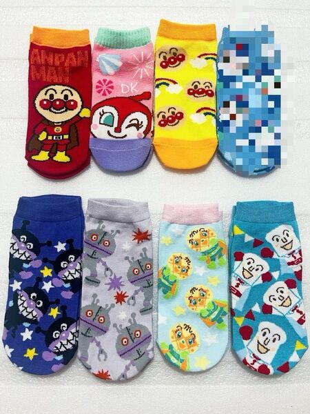 アンパンマンキャラクターの靴下8足セット 23-25cm 保育士さんにおすすめ! ソックス