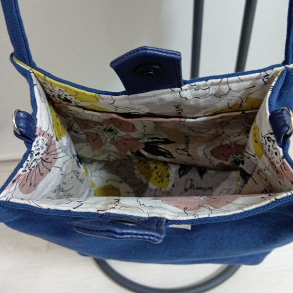 1000円 新品 ハンドメイド トートバッグ 無地生地 × フラワー柄 2way ショルダー