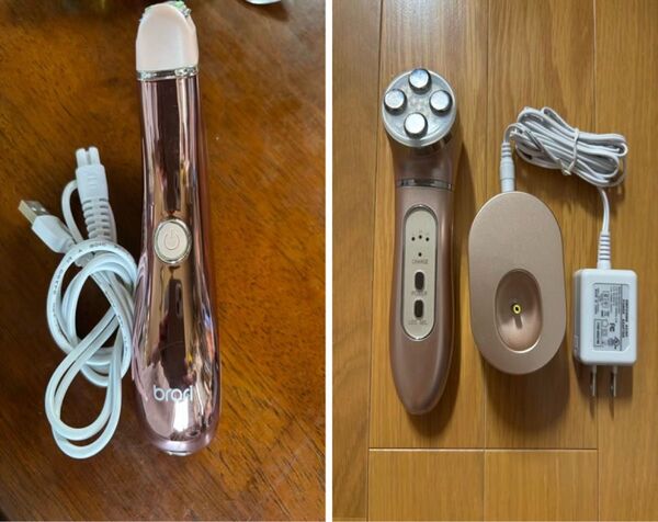2点 美顔器 充電器付き☆美顔器 ピンク 電気シェーバー