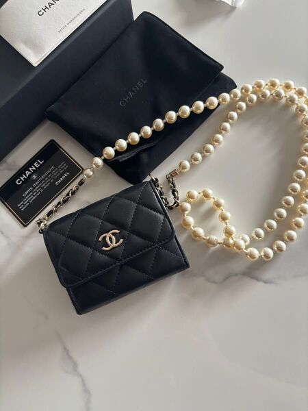 CHANEL チェーンウォレット ショルダーバッグ コインパース 正規品 マトラッセ シャネル