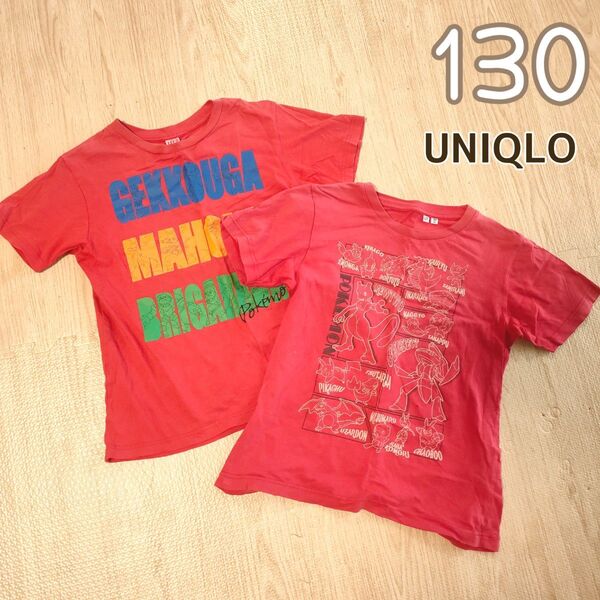 UNIQLO ポケモン 半袖Tシャツ 2枚セット 130cm 赤 ミュウツー ゲッコウガ