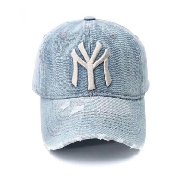 ビンテージ ライク デニム NY ロゴ ベースボール キャップ ブルー 帽子 ニューエラ ユニセックス MLB