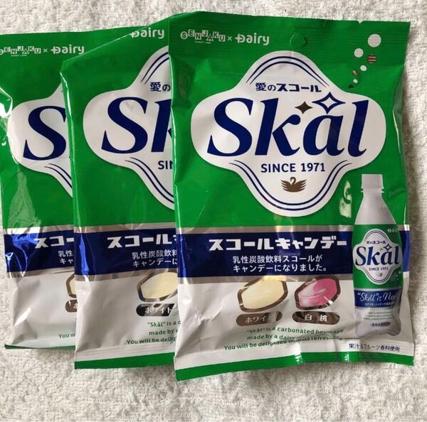 愛のスコール Skal スコールキャンディー 乳性炭酸飲料スコール ホワイト 白桃 まろやかな風味 爽やかな酸味 キャンデー