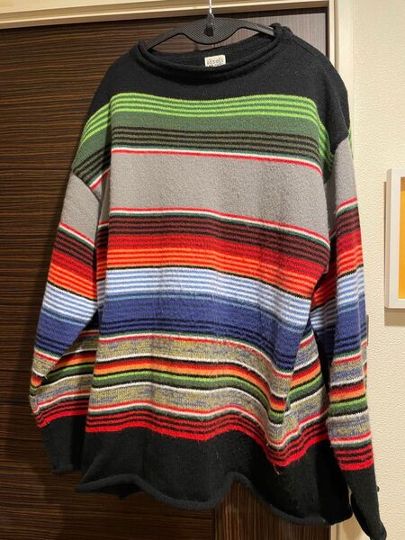 アオゾラ マルチカラーボーダーニット