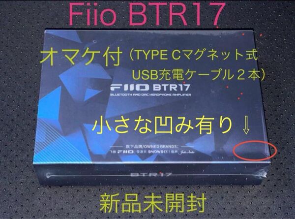 Fiio BTR17 新品未開封 オマケ付(USB TypeCマグネット式充電ケーブル2本)箱上面右下に凹み有り