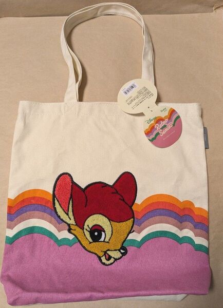 Disney ディズニー レトロ バンビ 刺繍 フェイス 顔 トート バッグ