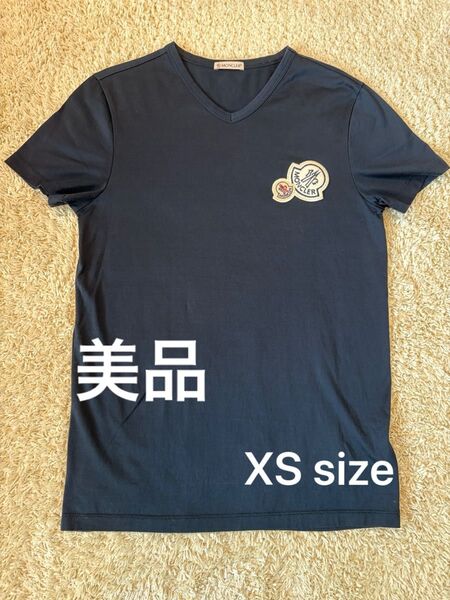 《美品》モンクレール MONCLER メンズTシャツ Tシャツ ネイビー XSサイズ