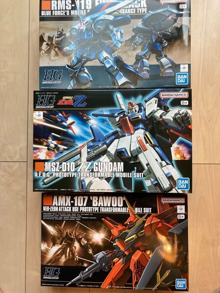 【3個セット】HGUC ZZガンダム バウ アイザック プラモデル 未組立ガンダム