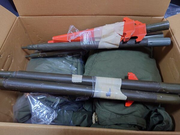 Aランク品 アメリカ軍 軍幕 パップテント ポール・ペグフルセット