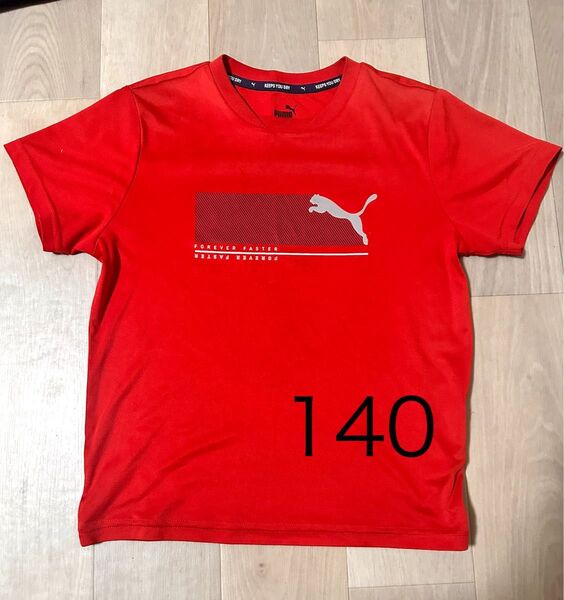 140 サッカー 半袖 tTシャツ スポーツ 半袖Tシャツ レッド オシャレ プーマ PUMA フットサル キッズ スポーツ