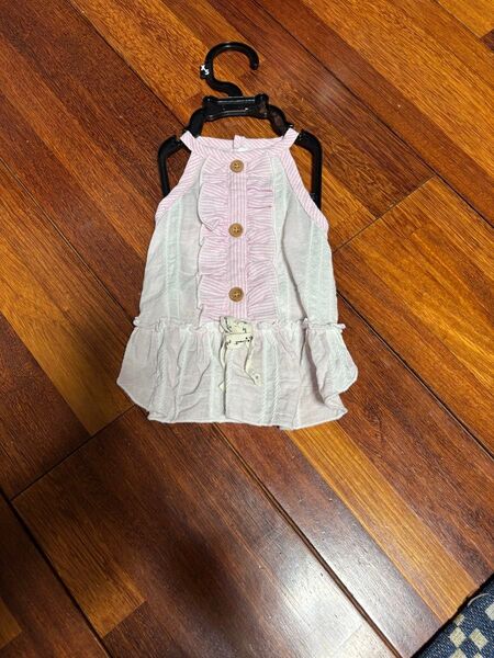 犬服 ワンピース ピンク ストライプ XS 未使用に近い