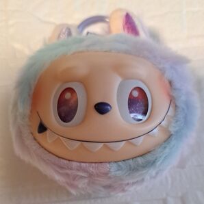 レプリカ 頭だけのラブブ ぬいぐるみ LABUBUパープルピンク キーホルダー キーリング ストラップ