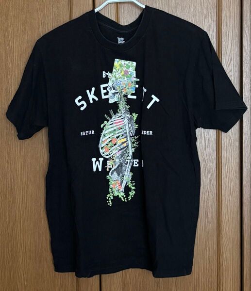【グラニフ】メンズTシャツ 骸骨模様 ブラック XL