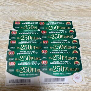 餃子の王将 250円券×10枚