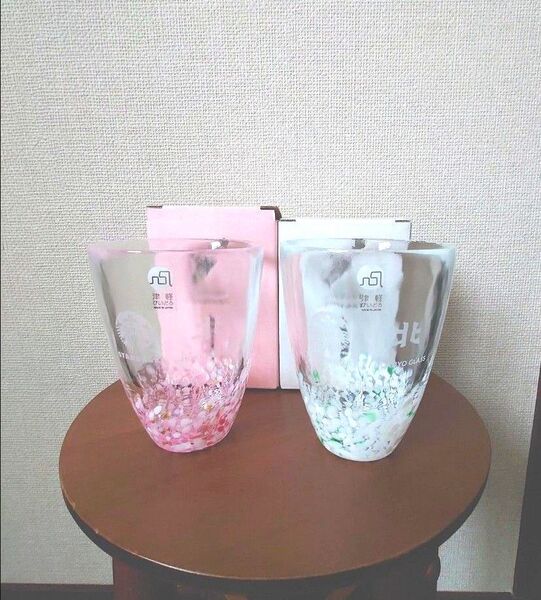 【スタバの大人気グッズ!】新品 未使用 スターバックス jimoto made 津軽びいどろ グラス 2個セット