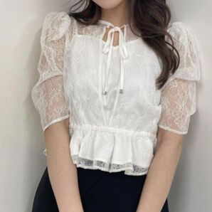 EATME フロントスリットレースTOP トップス