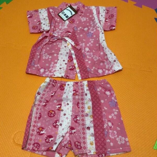 甚平 女の子 浴衣 ピンク キッズ 子供服