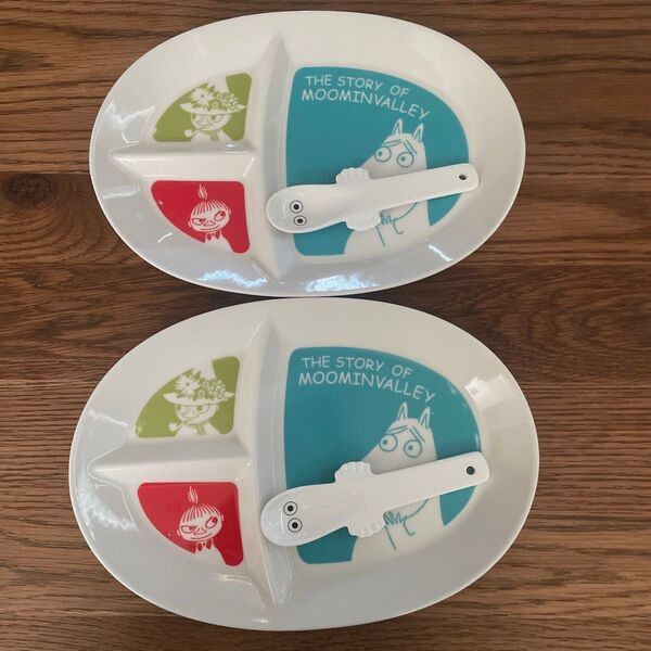 MOOMIN モーニングプレート 2枚 ニョロニョロ スプーン 2つ ムーミン