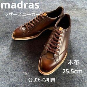 新品25300円☆madras マドラス レザースニーカー 本革 25. 5㎝ ダークブラウン 品番m433-dbr-250