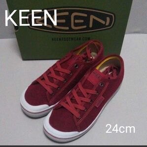 新品未使用9350円☆KEENキーン☆スニーカー ELSA LITE 赤 24㎝
