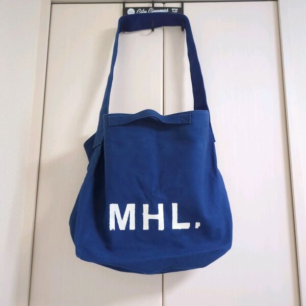MHL. 2WAYコットンバッグ ブルー ショルダーバッグ トートバッグ バッグ