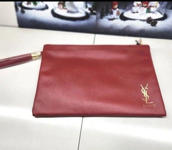 【ノベルティ】YSL イヴサンローラン ポーチ 小物入り【非売品】レッド