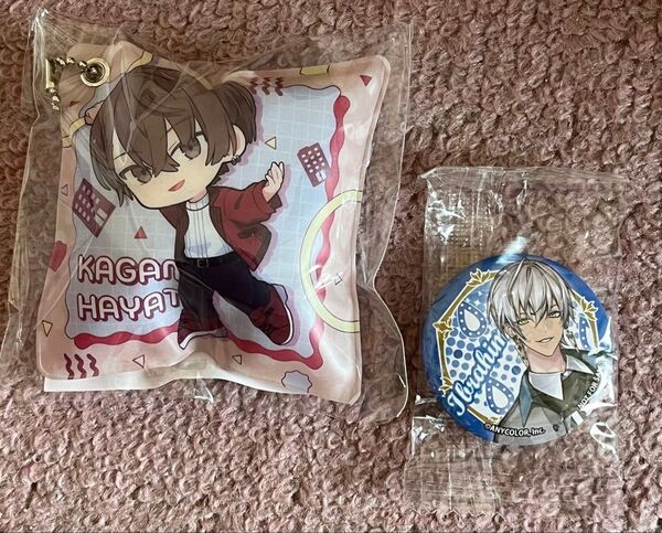 にじさんじ くら寿司コラボ 加賀美ハヤト イブヒラム クッションチャーム 缶バッジ 2個セット