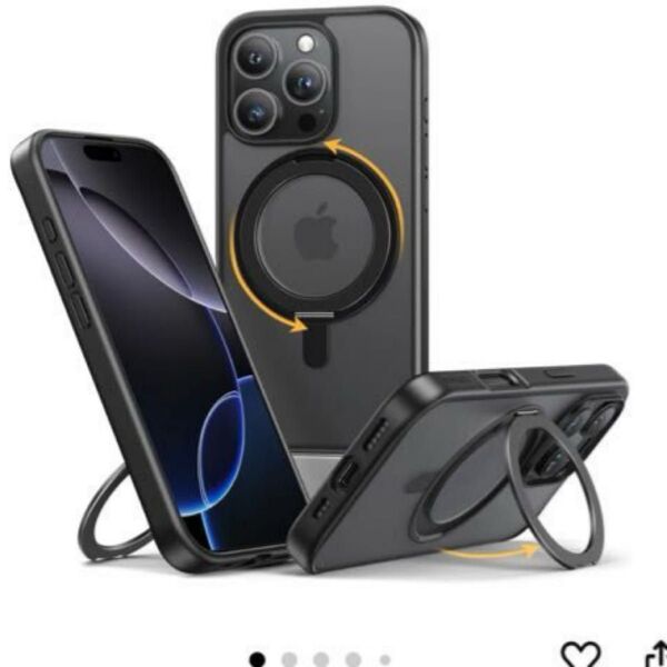 NIMASO iPhone 16 Pro Max 用 ケース 縦横両対応 360°回転スタンドケース MagSafe対応