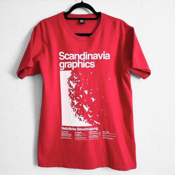 graniph グラニフ 半袖 プリントTシャツ メンズ Lサイズ レッド