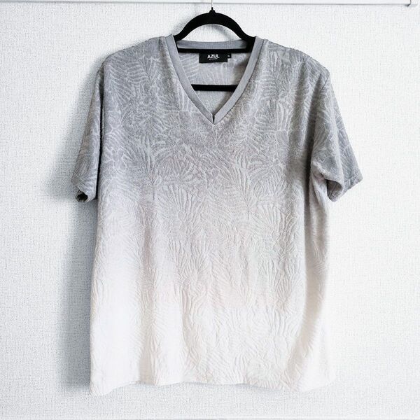 AZUL BY MOUSSY アズールバイマウジー 半袖 Tシャツ メンズ XLサイズ グレー&ホワイト