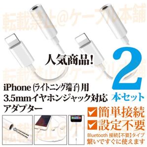 iPhone 3.5mm丸型イヤホンジャック変換アダプター Appleアップル純正品互換用 ライトニングケーブル端子 ミニプラグ