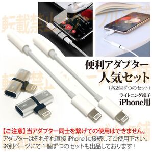 iPhone ライトニングケーブル端子 丸形3.5mmイヤホンジャック変換アダプター ミニプラグ 2in1 同時充電しながら音楽