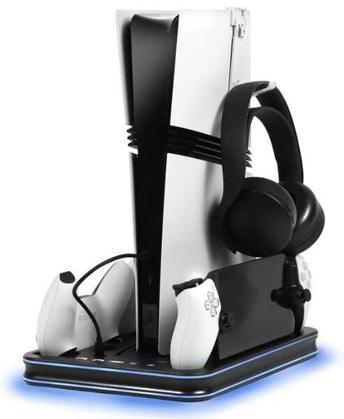 PS5 冷却 スタンド 縦置き 全モデル対応 3段階風速 コントローラー 3台同時充電 雰囲気灯付き