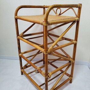 「ジャンク品」ラタン 収納ラック 収納棚