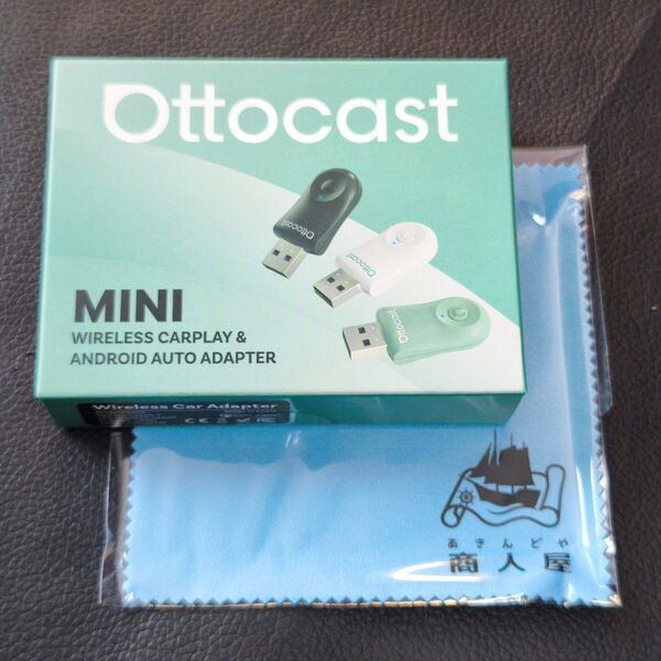 【新品未開封】OTTOCAST オットキャスト Mini ワイヤレスCarPlay&Android Autoアダプター クロス付き