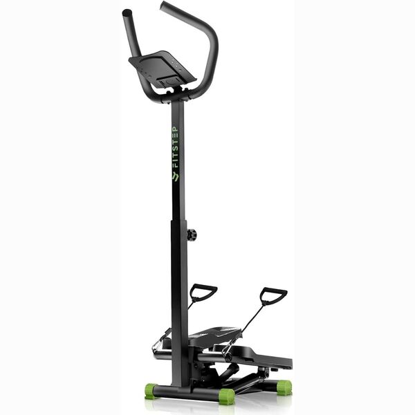 【新品未開封】 FITSTEP スマホ・タブレットホルダー付き ハンドル式ステッパー 耐荷重120kg エクササイズバンド付属