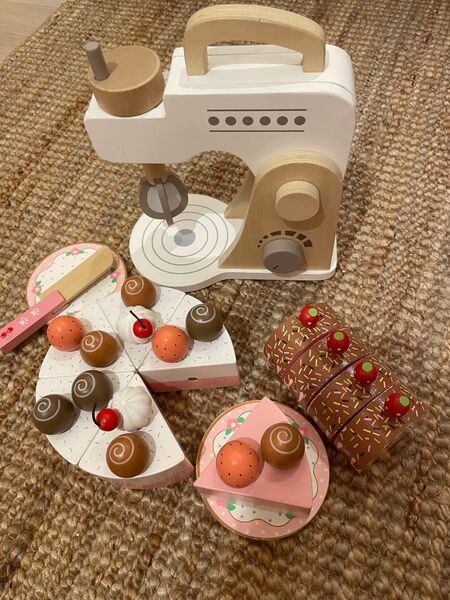 木製 おままごと 野いちご おもちゃ ケーキ ロールケーキセット 調理用具 ミキサー