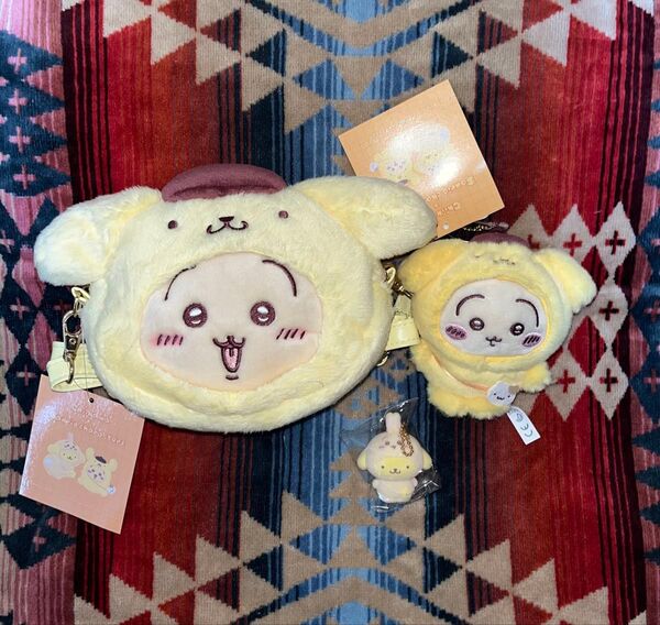 ちいかわ サンリオ ポムポムプリン うさぎ 3点セット マスコット ポシェット フロッキー