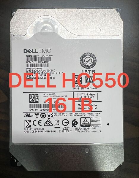 DELL HC550 16TB HDD 内蔵型ハードディスクドライブ
