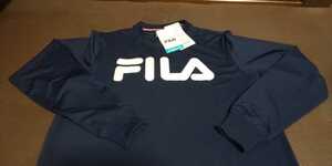  tag equipped FILA dark blue, Logo white print, stretch tops size M