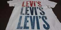 LEVIS白、ロゴ赤、濃紺、紺色、半袖ストレッチトップス サイズS_画像4
