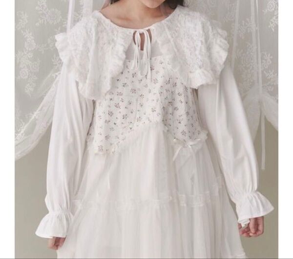 メリージェニー petit flower チュールキャミワンピース 白 新品