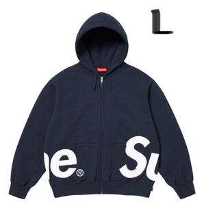 L. Supreme Big Logo Zip Up Hooded Sweatshirt Navy ネイビー パーカー