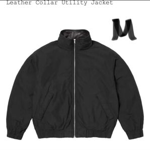 M. Supreme Leather Collar Utility Jacket Black シュプリーム ジャケット