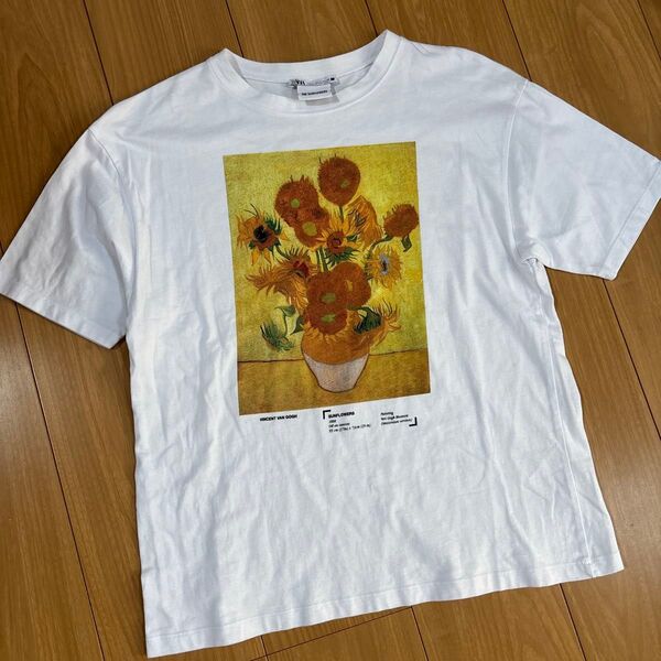 ZARAゴッホ ひまわり tシャツ 白