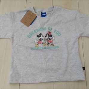 【新品】ミッキー&ミニー Tシャツ 100 グレー