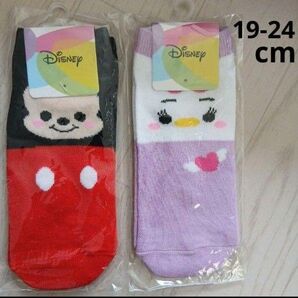 19-24cm ディズニー Disney ミッキー デイジー キッズ靴下 ソックス 靴下 ディズニー キャラクター スニーカー丈