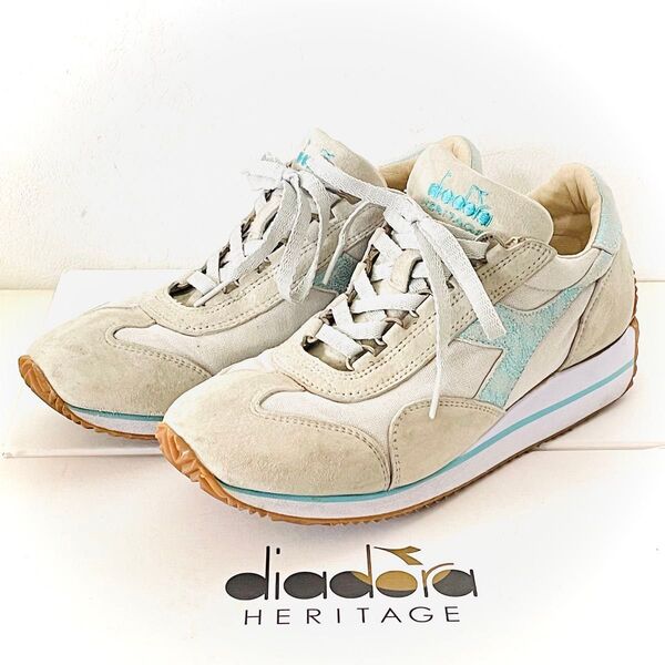 ディアドラヘリテージ diadora スニーカー 24cm グレー ブルー