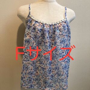 【Fサイズ】小花柄 シアーキャミソール レース 丈短